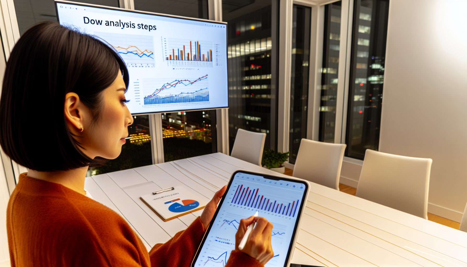 Googleトレンドのグラフを確認するマーケティング担当者